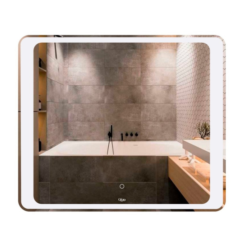 Зеркало Qtap Leo 800х700 с LED-подсветкой Touch, диммер, рег. яркости QT117814187080W