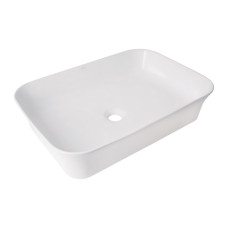 Раковина накладна Qtap Virgo N прямокутна без донного клапана WHITE QT18116308W