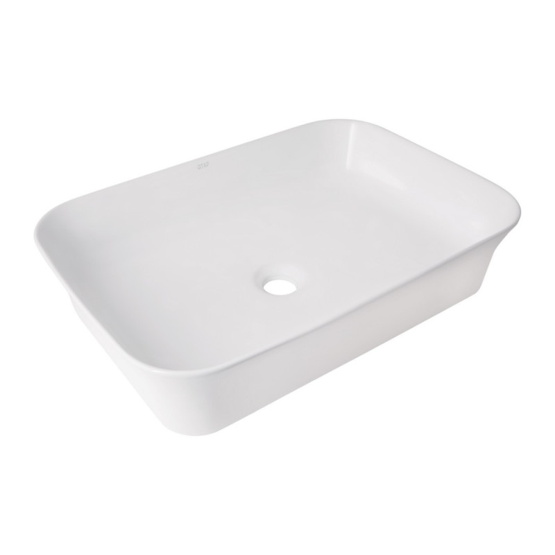 Раковина накладная Qtap Virgo N прямоугольная без донного клапана WHITE QT18116308W