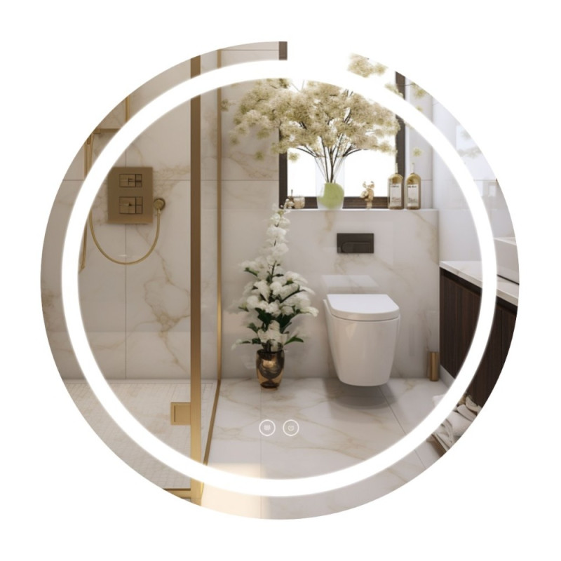 Зеркало Qtap Mideya (MI6) R700 с LED-подсветкой Touch, с антизапотеванием, диммером, рег. яркости QT2078NCR7070W