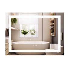 Дзеркало Lidz Kubis (KU1) 700х500 з LED-підсвічуванням Touch, з антизапотіванням, з димером, рег. яскравості LD78LF90448485