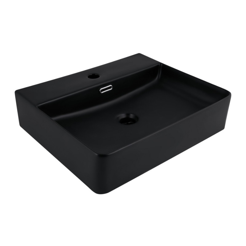 Раковина Qtap Nando LT 500х420х130 Matt black QT12116146AMB