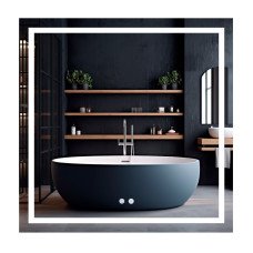 Дзеркало Qtap Mideya (MI1) 800x800 з LED-підсвічуванням Touch, з антизапотіванням, димером, рег. яскравості QT2078NCF808048477