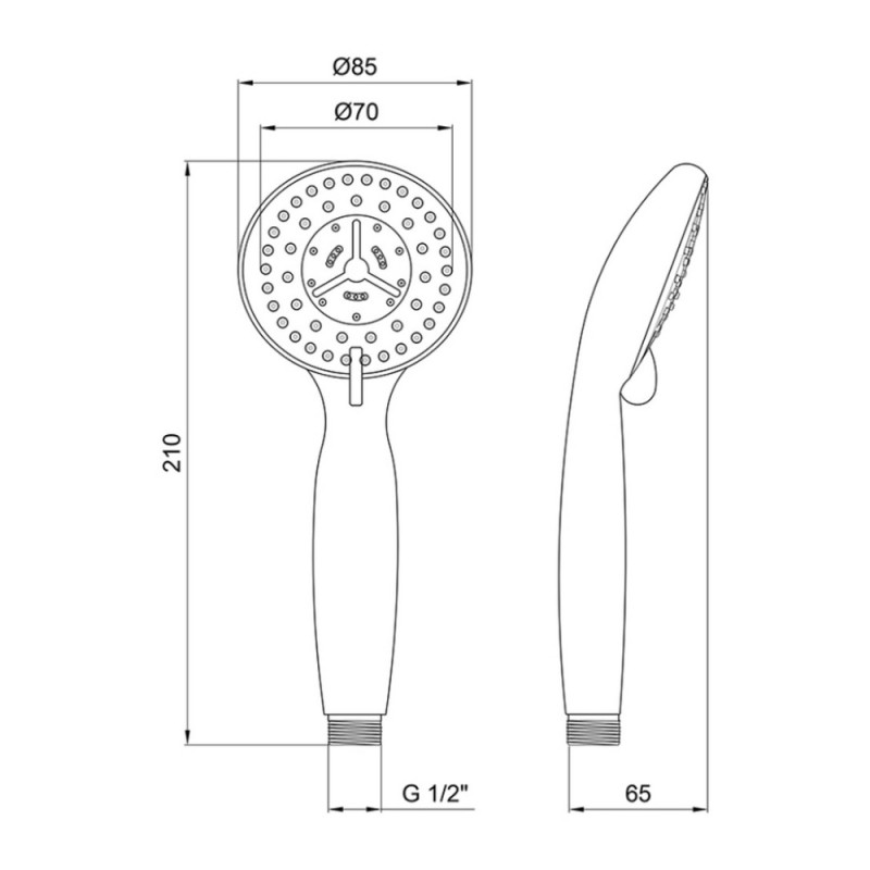 Лійка для ручного душу Лейки Lidz Niagara 04 85 мм округла LDNIA04CRM22033 Chrome