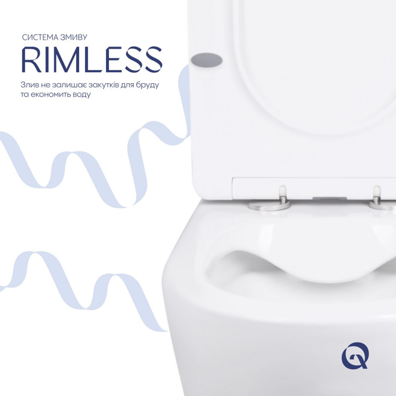 Унитаз-компакт Qtap Stork/Swan безободковый с сиденьем Soft-close QT15222178W