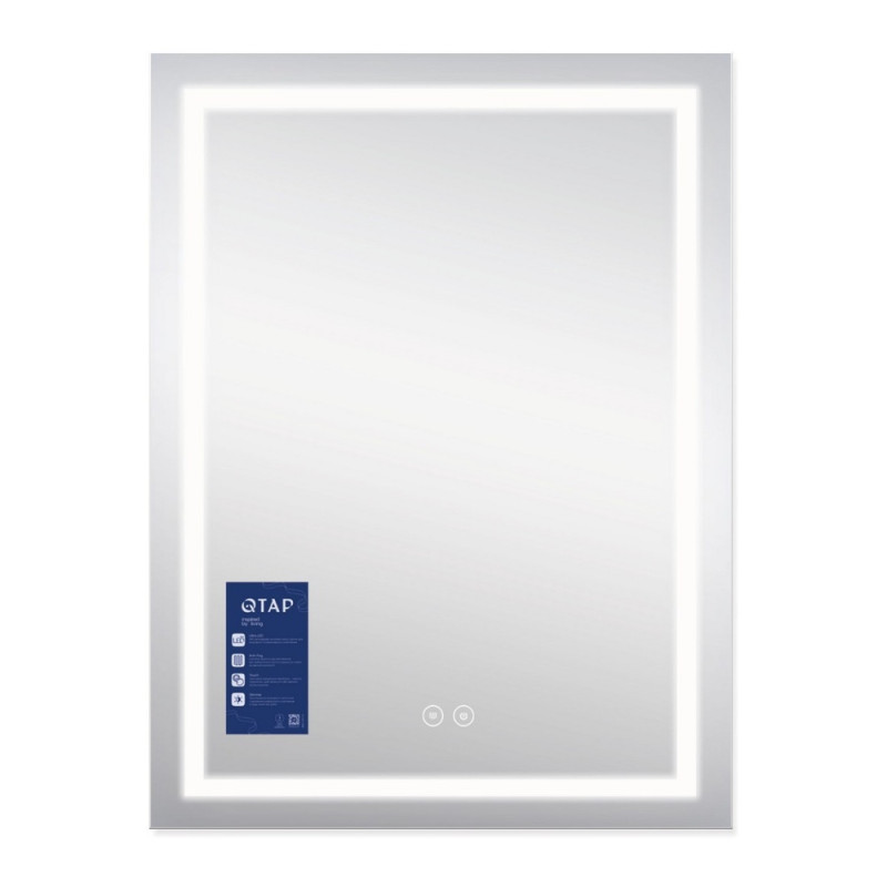 Дзеркало Qtap Mideya (MI1) 600х800 з LED-підсвічуванням Touch, з антизапотіванням, димером QT2078F937W