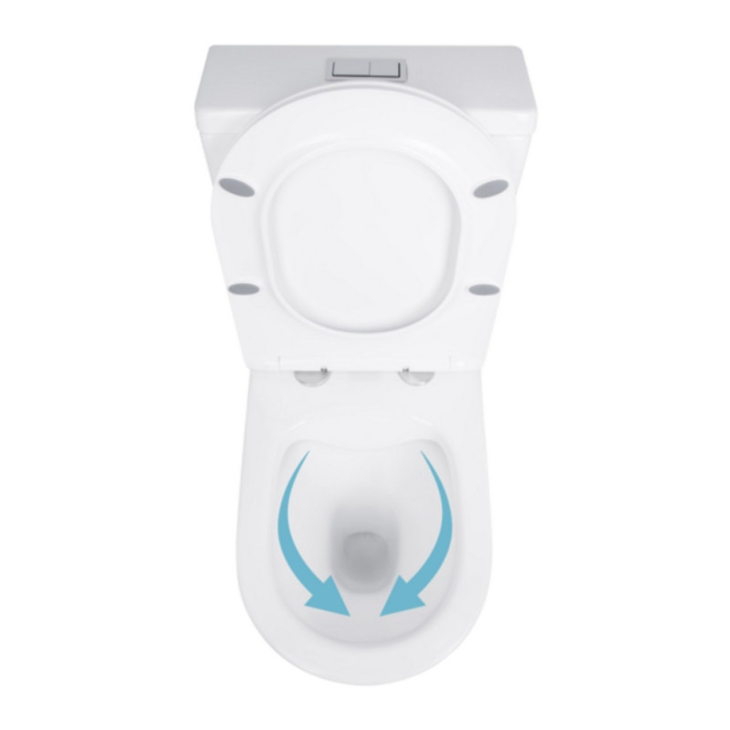 Унітаз-компакт Qtap Stork/Swan безобідковий з сідінням Soft-close QT15222178W