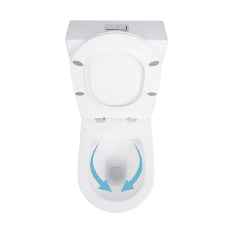 Унитаз-компакт Qtap Stork/Swan безободковый с сиденьем Soft-close QT15222178W