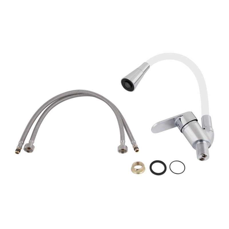 Змішувач для кухні Lidz Tani 007F3 з гнучким виливом (k40) LDTAN007F3WCR40423 Chrome/White