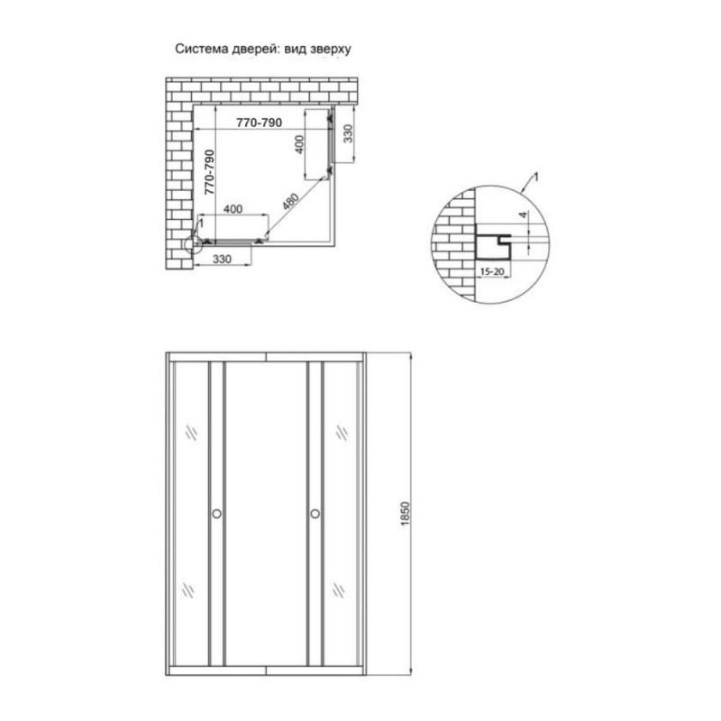 Душевая кабина Lidz Wawel SC80x80.SAT.LOW.FR, стекло Frost 4 мм без поддона