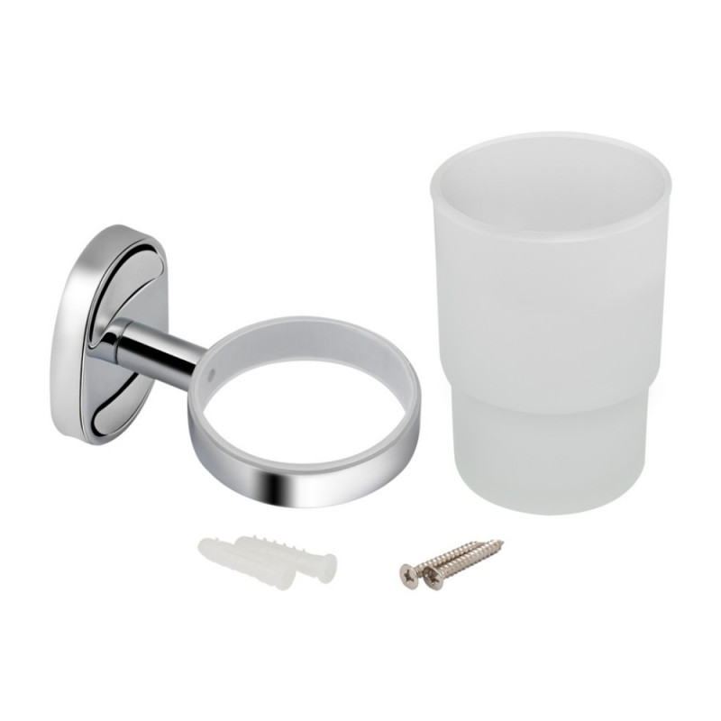 Склянка з тримачем Lidz Oreo 0401 настінний (матове скло) LDORE0401CRM22163 Chrome
