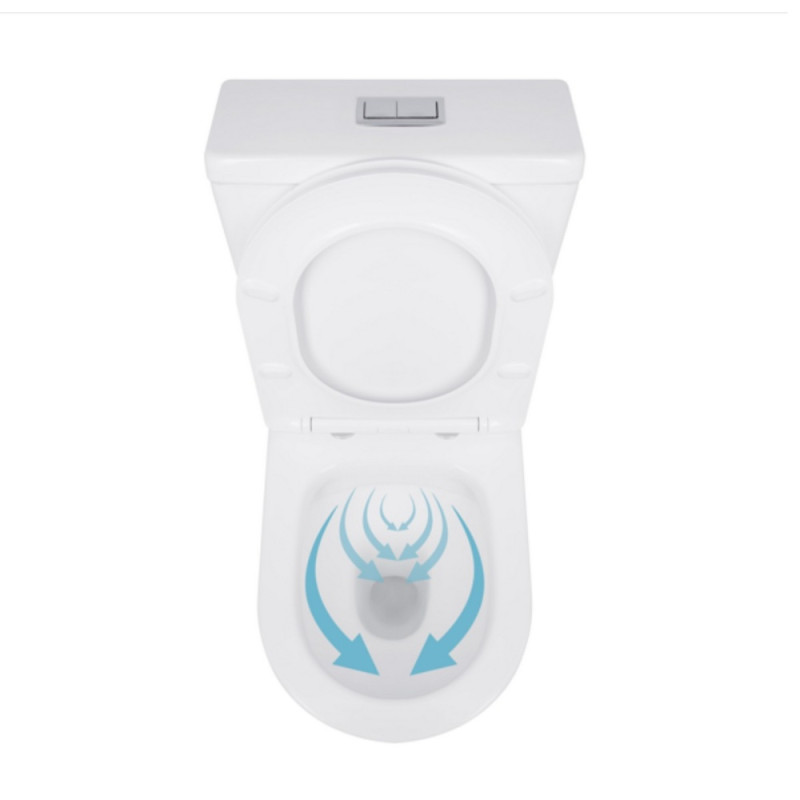 Унітаз-компакт Qtap Stork/Swan безобідковий з сідінням Soft-close QT15222179W