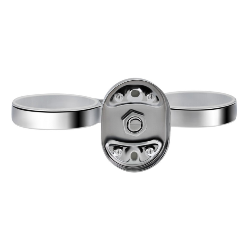 Склянка з тримачем Lidz Oreo 0402 подвійний настінний (матове скло) LDORE0402CRM22164 Chrome