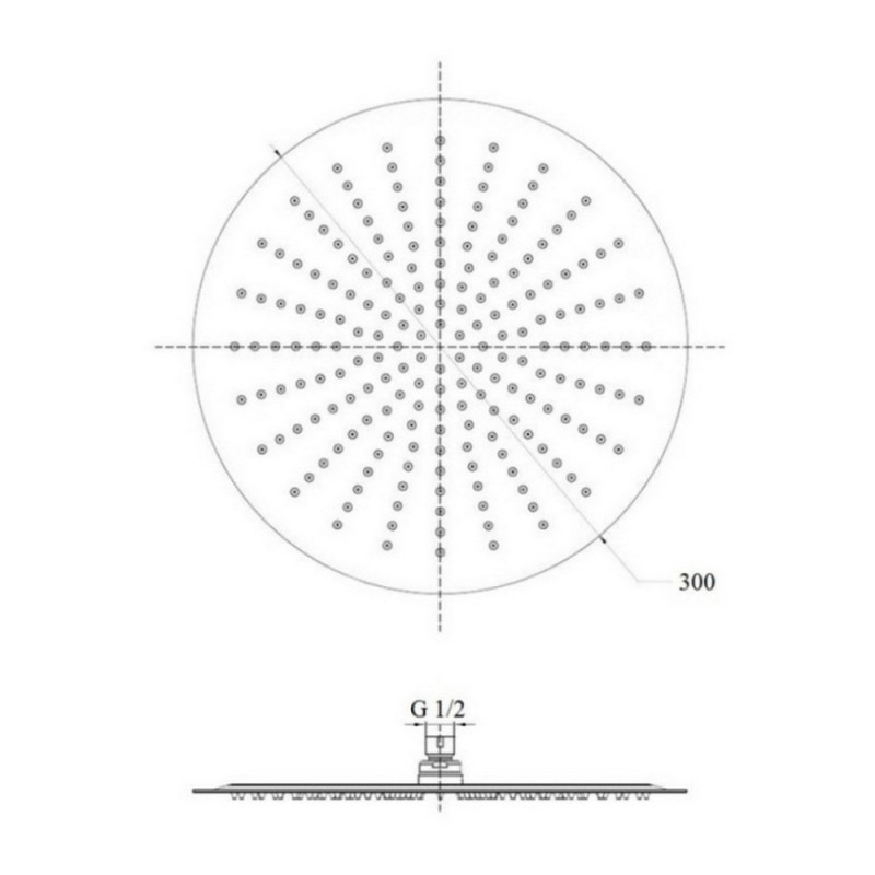 Лейка для верхнего душа Lidz Niagara 130 300 мм округлая LDNIA130NKS32451 Chrome