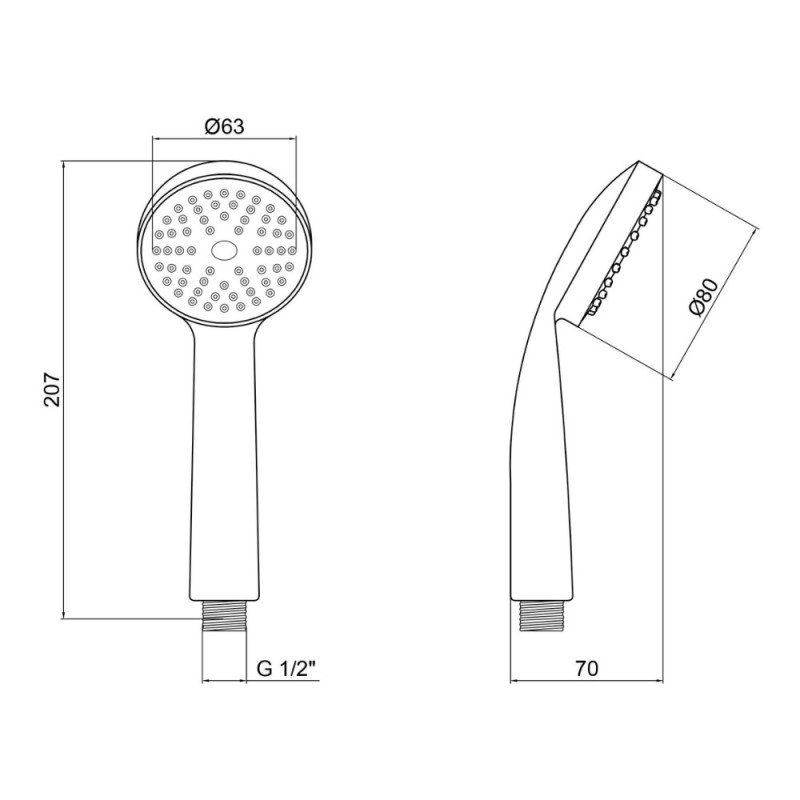 Лійка для ручного душу Лейки Lidz Niagara 00 80 мм округла LDNIA00CRM22039 Chrome