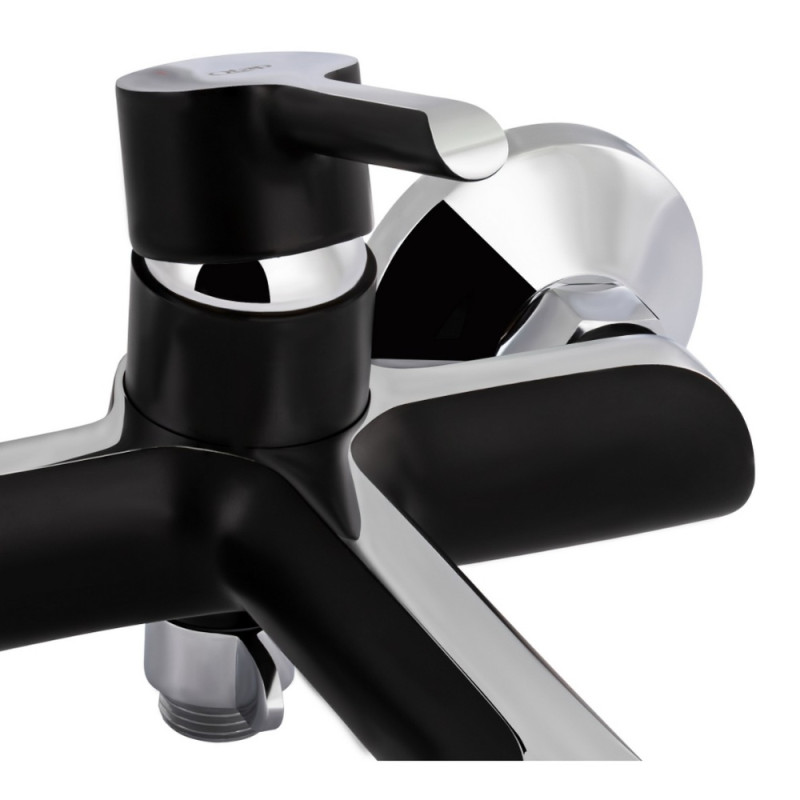 Змішувач для ванни Qtap Grand (з душовим гарнітуром) QTGRABCR006 Chrome/Black
