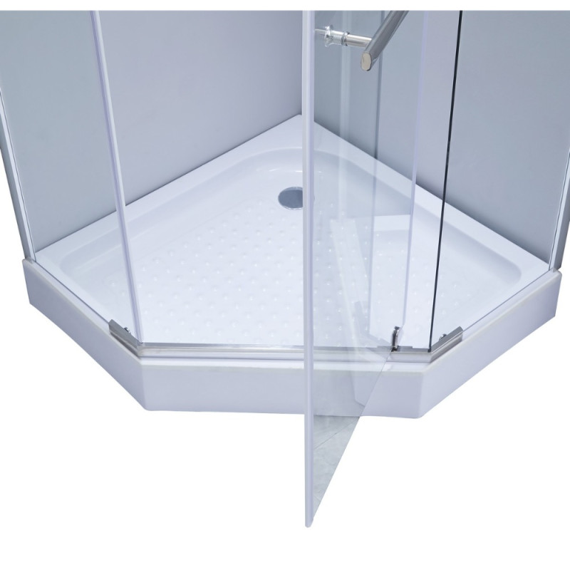Душова кабіна Lidz Dozorca SC90x90.CRM.LOW.TR, скло прозоре 6 мм