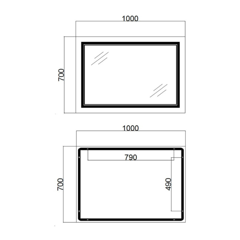 Зеркало Qtap Cardinal 1000х700 с LED-подсветкой Touch, с антизапотеванием, с диммером, рег. темп. цвета (3000-6500K) QT0478C10070