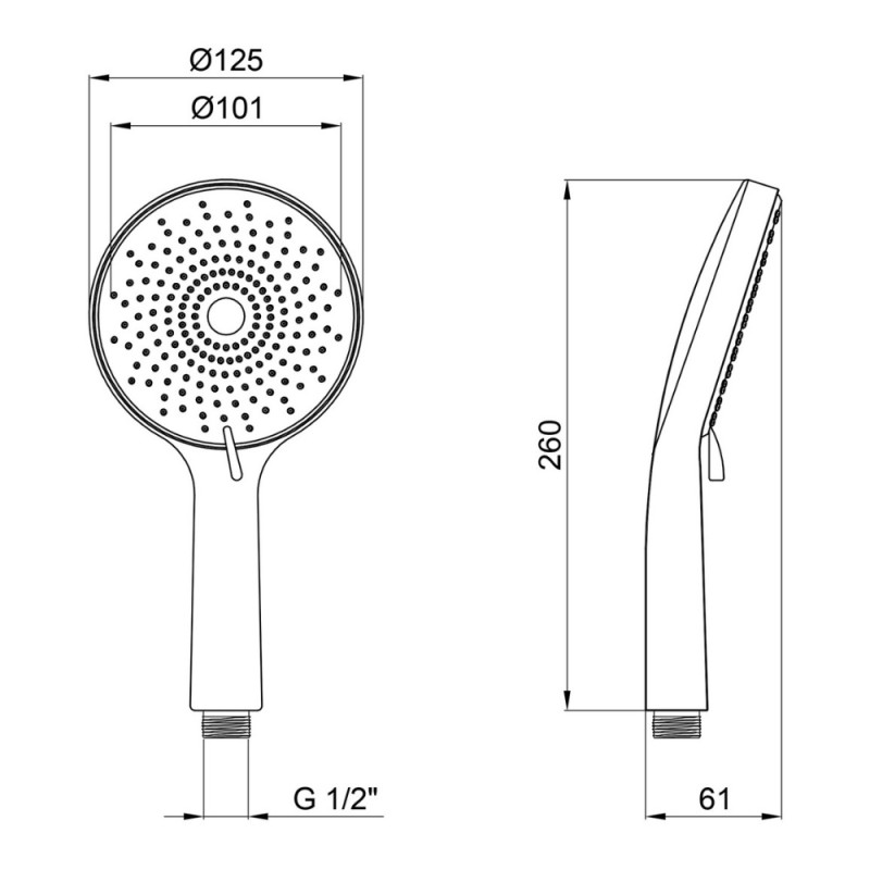 Qtap Rucni Лійка для ручного душу 120 мм округла QTRUCA120R3GRP Graphite
