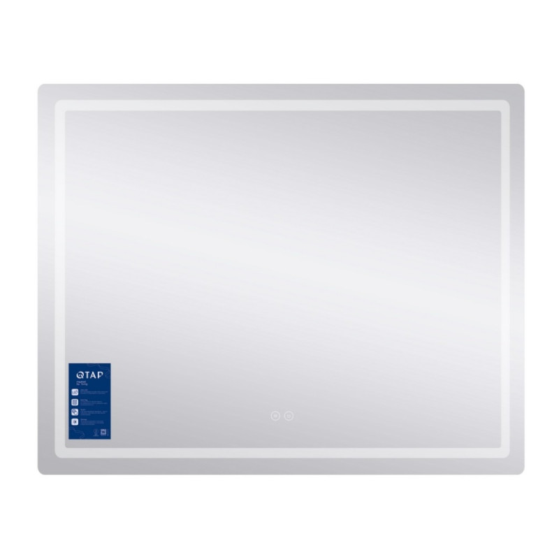 Зеркало Qtap Mideya (DC-F910) 1000х800 с LED-подсветкой Touch, с антизапотеванием, диммером, рег. яркости QT2078F910W