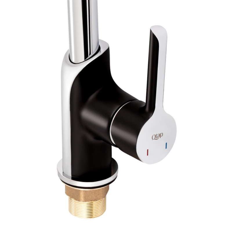 Змішувач для кухні Qtap Grand QTGRABCR007F Chrome/Black