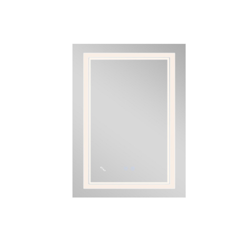 Дзеркало Qtap Cardinal 600х800 з LED-підсвічуванням Touch, з антизапотіванням, з димером, рег. темп. кольору (3000-6500K) QT0478C6080