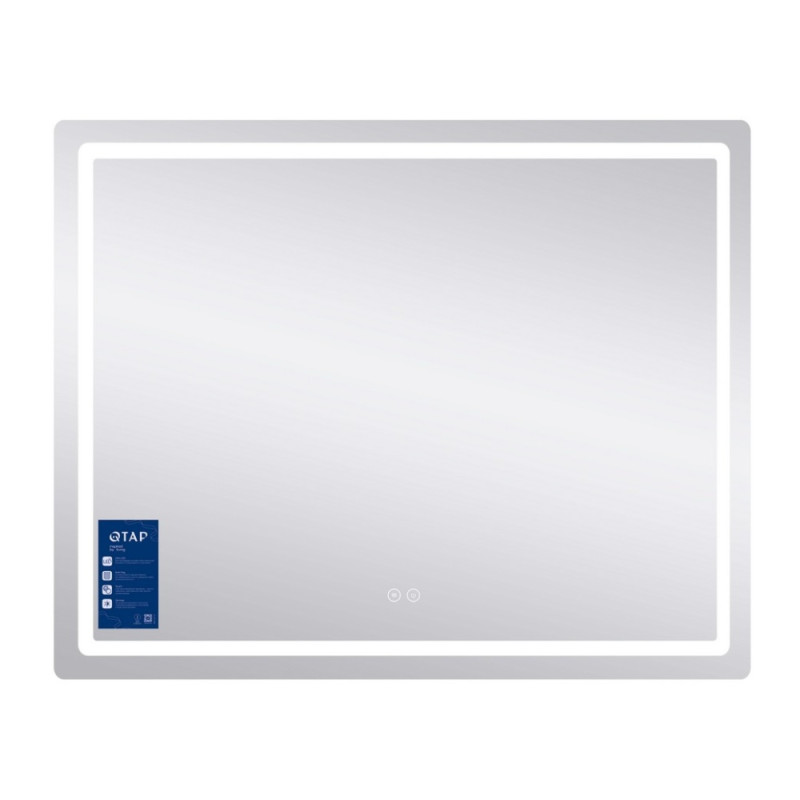Зеркало Qtap Mideya (DC-F910) 1000х800 с LED-подсветкой Touch, с антизапотеванием, диммером, рег. яркости QT2078F910W