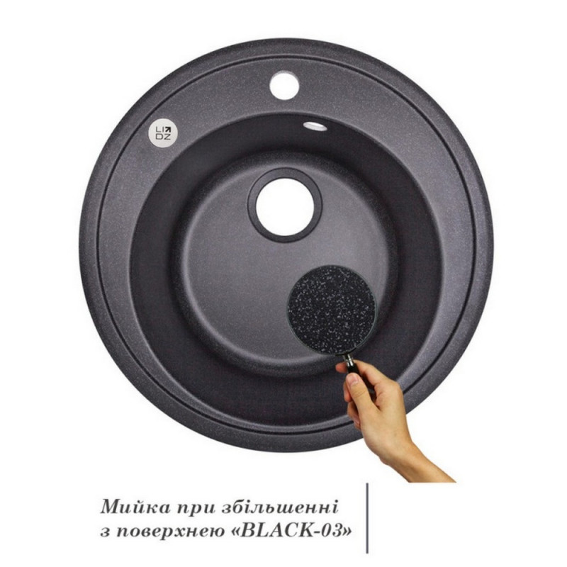 Кухонная мойка Lidz D510/200 BLA-03 (LIDZBLA03D510200)