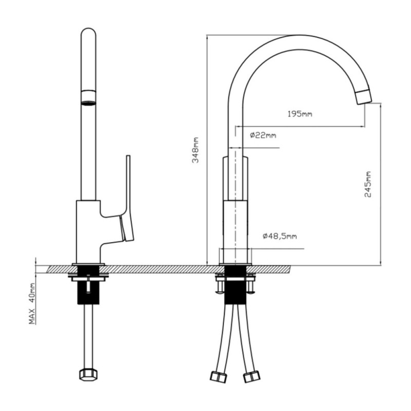 Змішувач для кухні Qtap Slavonice QTSLA9042103UB Black Matt
