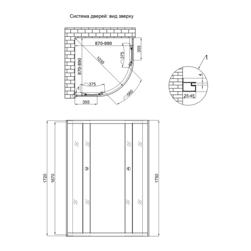 Душевая кабина Lidz Latwa SC90x90.SAT.MID.FR, стекло Frost 4 мм без поддона