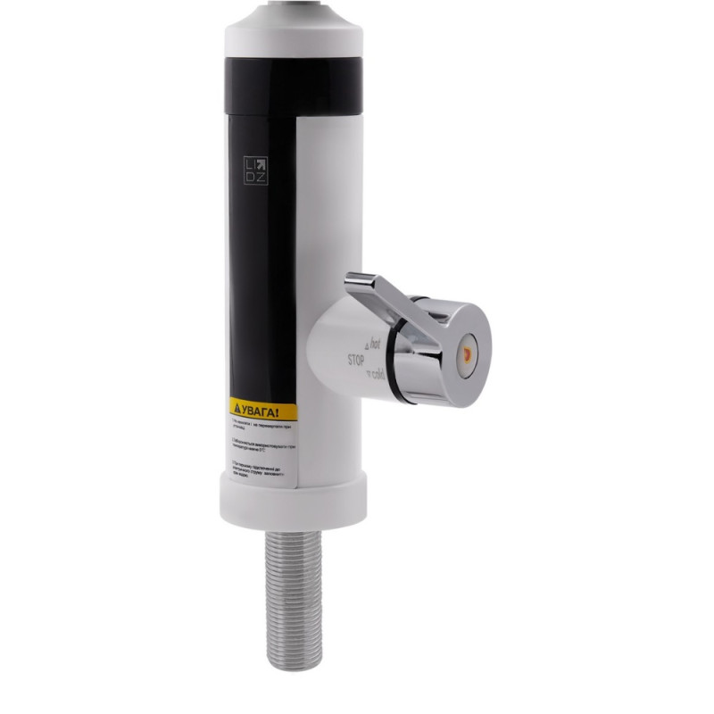 Проточний кран-водонагрівач кухонний для кухні Lidz Warm 061 LDWAR061WCR35431 White / Chrome
