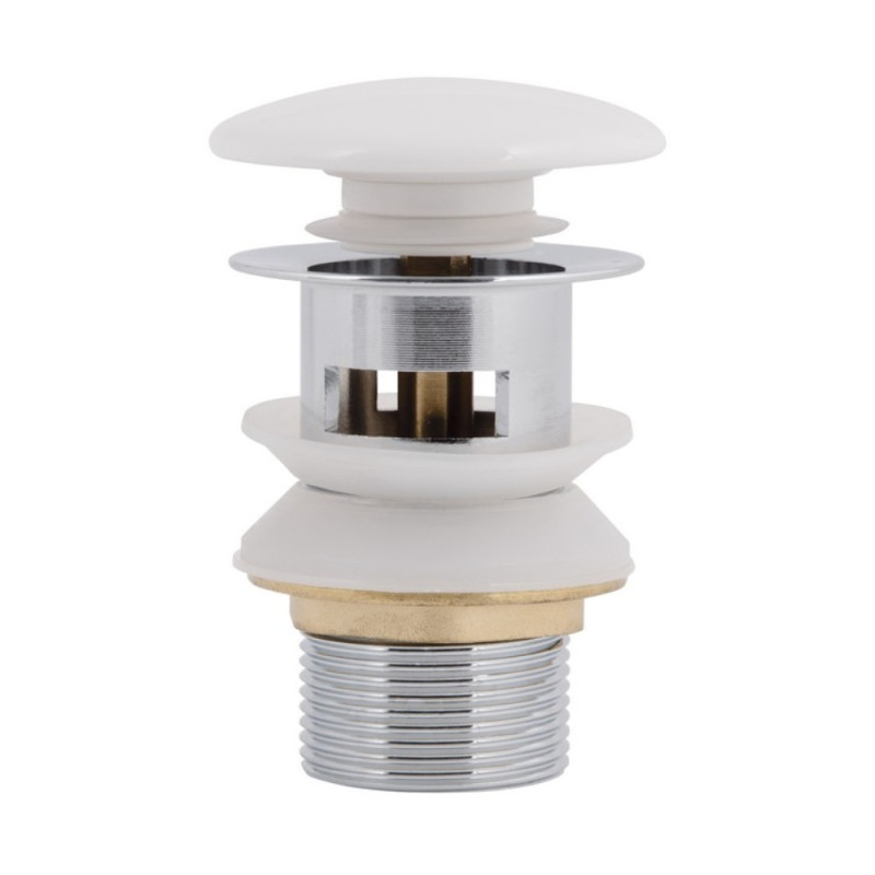 Донний клапан Pop-up для біде з переливом 70х70х110 mm White Qtap
