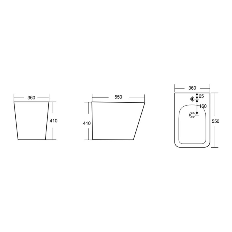 Біде підлогове Qtap Tern 550x360x410 White QT1744003CW