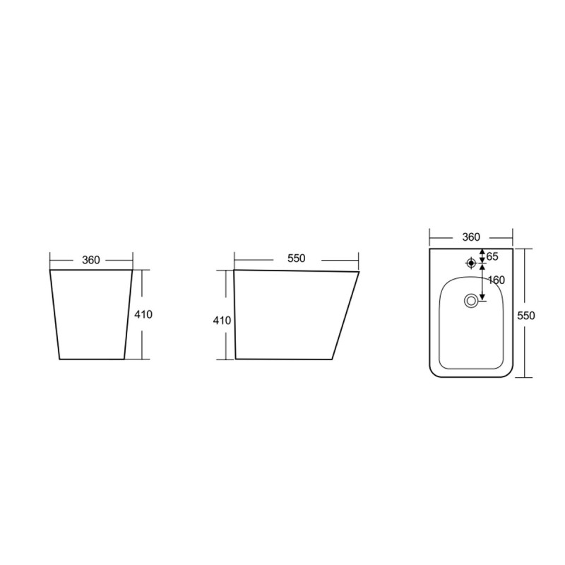 Биде напольное Qtap Tern 550x360x410 White QT1744003CW