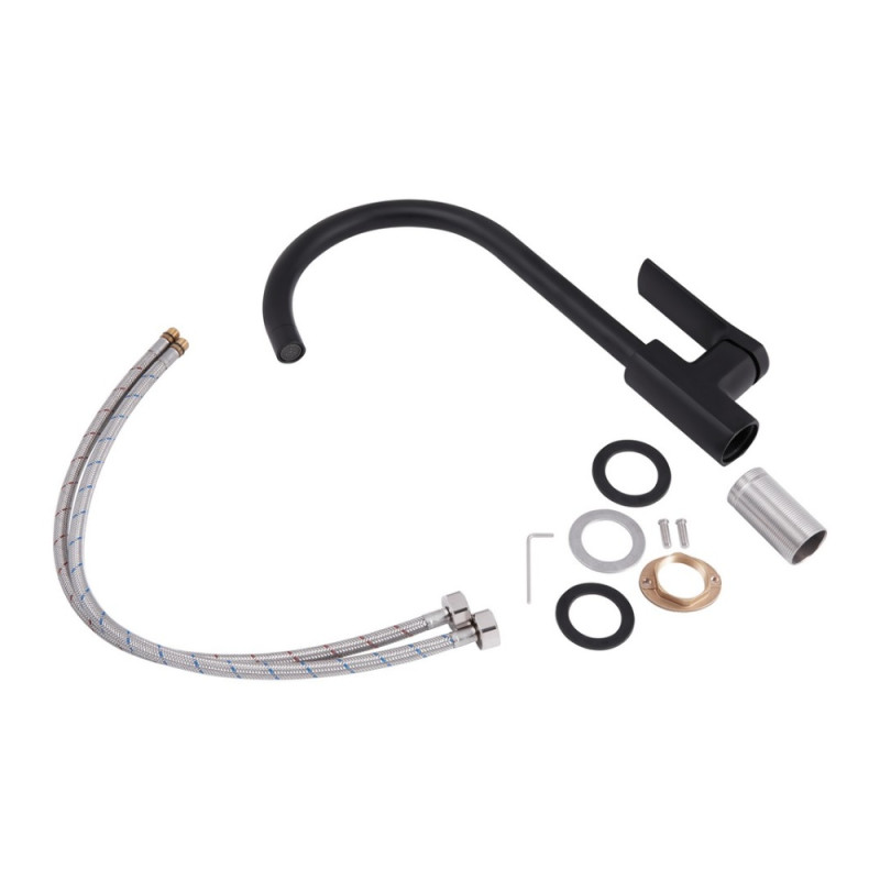 Змішувач для кухні Qtap Slavonice QTSLA9042103UB Black Matt