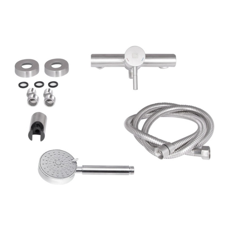 Змішувач для душу Lidz Aria 010 (з душовим гарнітуром) (k35) LDARI010NKS43361 Nickel