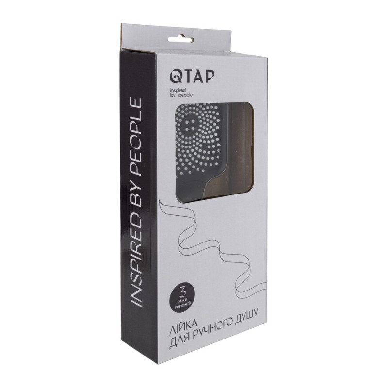 Qtap Rucni Лійка для ручного душу 145x90 мм прямокутна QTRUCA145S1GRP Graphite