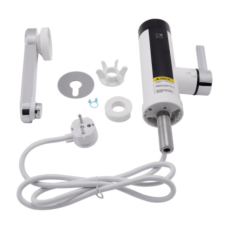 Проточний кран-водонагрівач кухонний для кухні Lidz Warm 061 LDWAR061WCR35431 White / Chrome