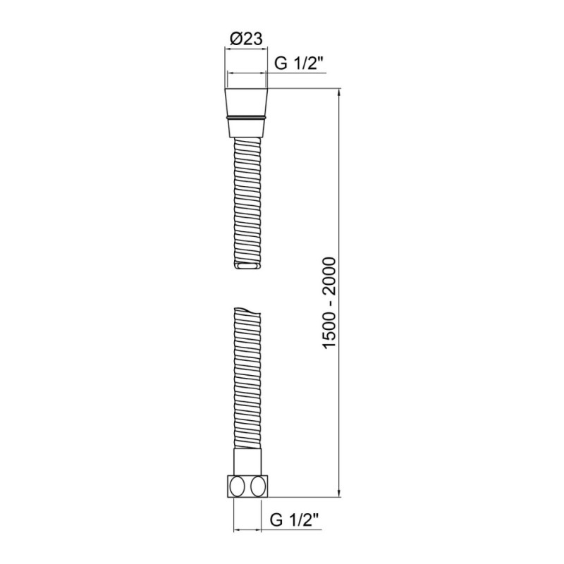 Шланг Lidz Niagara 12 1,5-2,0 м LDNIA12CRM35460 Chrome
