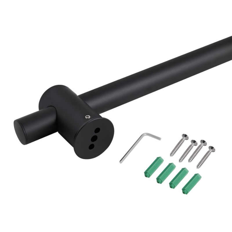 Душова стійка з тримачем універсальна Qtap Lepit 665 мм округла QTLEP82103OB Black Matt