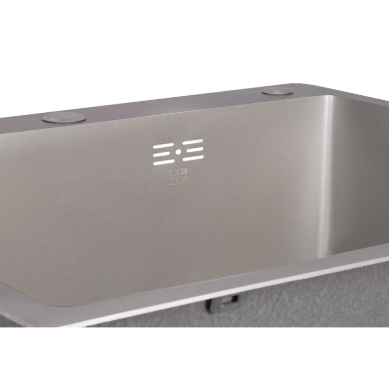 Мийка для кухні інтегрована Lidz Handmade H6050G (LDH6050GPVD43622) Brushed Grey PVD 3,0/1,0 мм