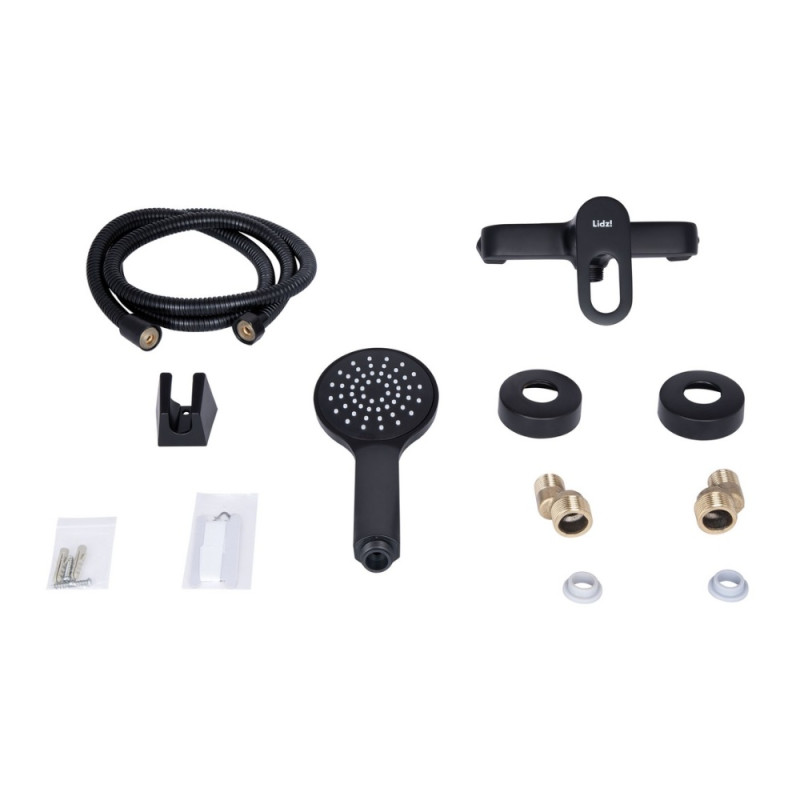 Змішувач для душу Lidz Latwa 010 (з душовим гарнітуром) (k40) LDLAT010BLA45421 Black