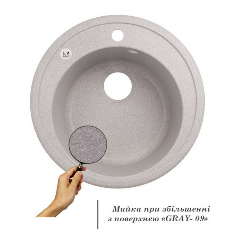 Кухонная мойка Lidz D510/200 GRA-09 (LIDZGRA09D510200)