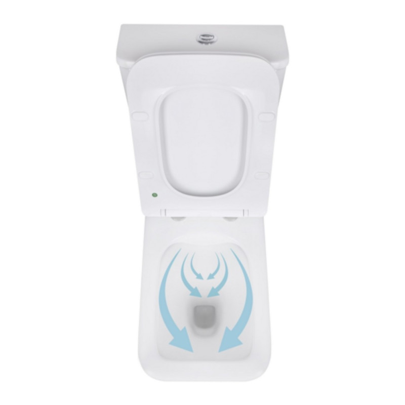 Унітаз-компакт Qtap Kalao безобідковий з сідінням Soft-close QT08221213AW