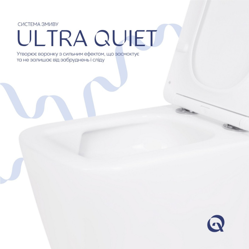 Унітаз підвісний Qtap Crow безобідковий з сідінням Soft-close QT05335171W
