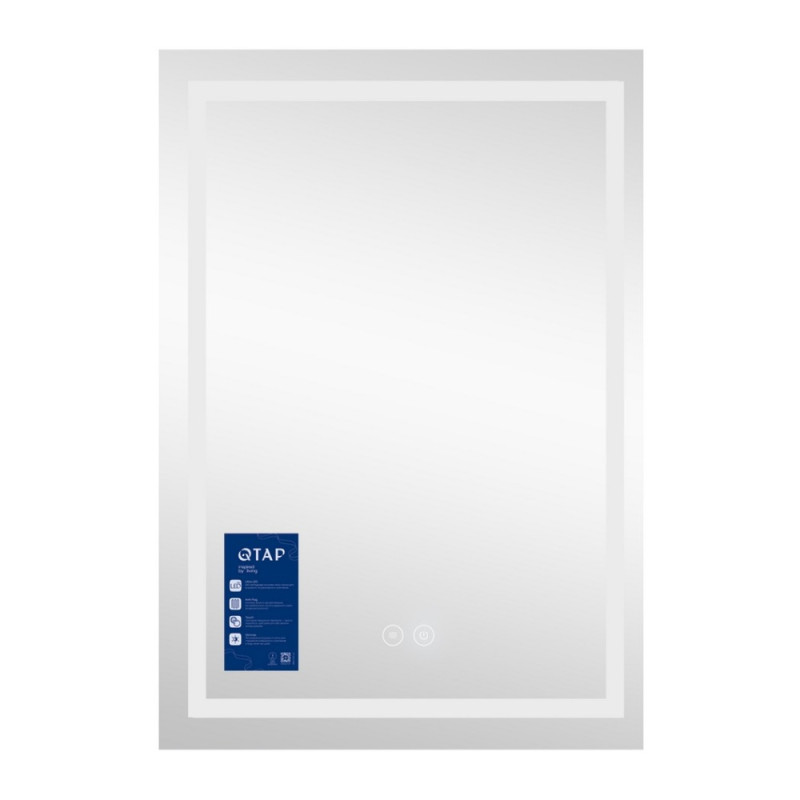 Дзеркало Qtap Mideya (DC-F936) 500х800 з LED-підсвічуванням Touch, з антизапотіванням, димером QT2078F936W