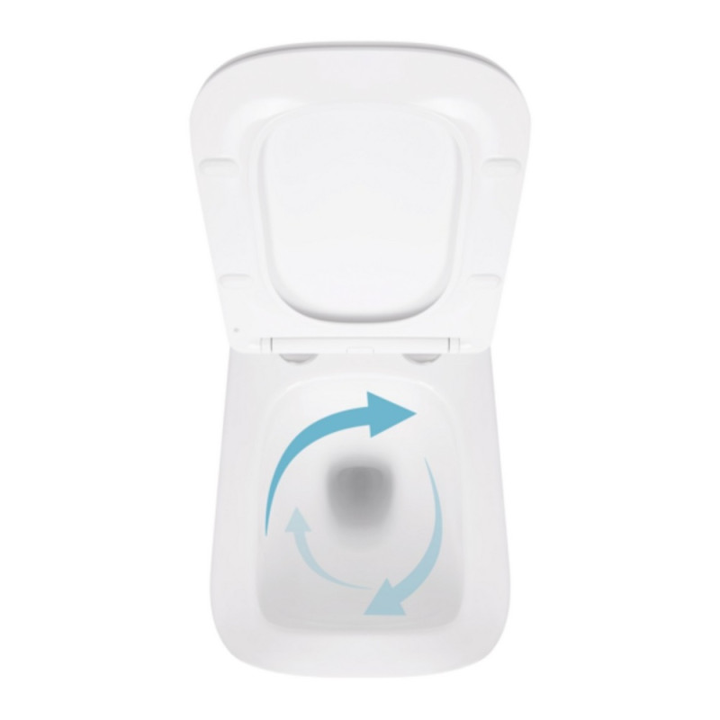 Унітаз підвісний Qtap Crow безобідковий з сідінням Soft-close QT05335171W