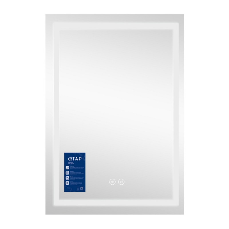 Дзеркало Qtap Mideya (DC-F936) 500х800 з LED-підсвічуванням Touch, з антизапотіванням, димером QT2078F936W