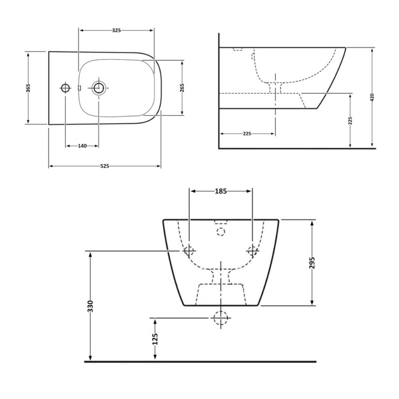 Біде підвісне Qtap Crow 520х360х290 White QT05555370W