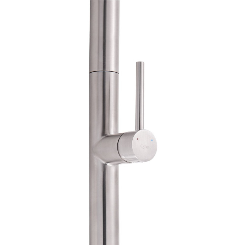 Змішувач для кухні Qtap Lenicka з висувним виливом QTLEN9138103UN Brushed Nickel PVD